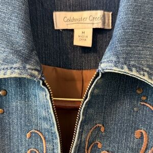 Coldwater Creek Blue Embroidered Jacket
